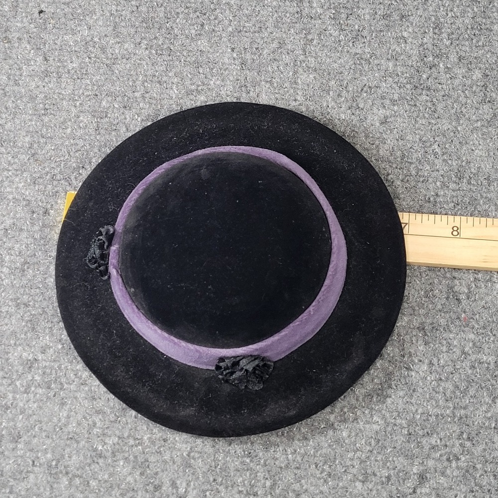 American Girl Samantha Black Velvet Hat Purple Band Pleasant Company - Picture 4 of 5